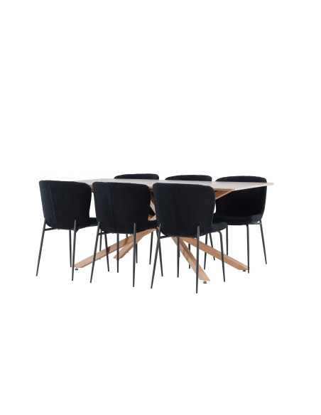 Matgrupp Piazza med Modesto matstolar, 180 × 90 cm