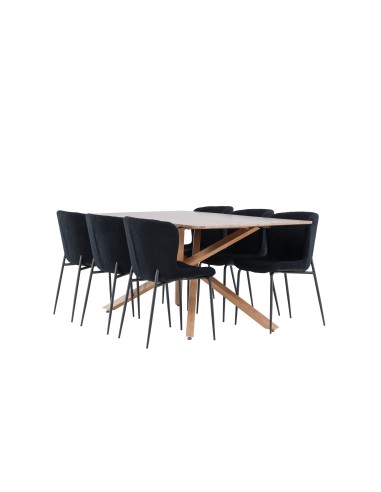 Matgrupp Piazza med Modesto matstolar, 180 × 90 cm
