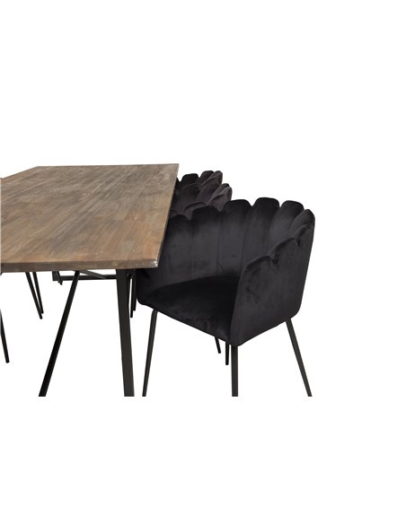 Matgrupp Padang med Limhamn matstolar, 250 × 100 cm