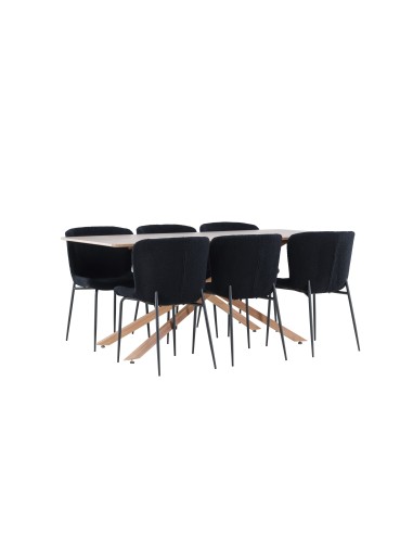 Matgrupp Piazza med Modesto matstolar, 180 × 90 cm