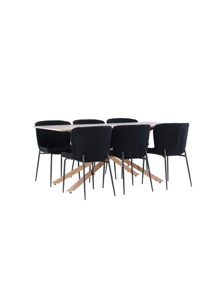 Matgrupp Piazza med Modesto matstolar, 180 × 90 cm
