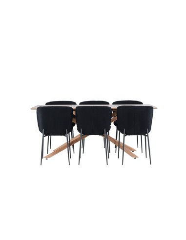 Matgrupp Piazza med Modesto matstolar, 180 × 90 cm