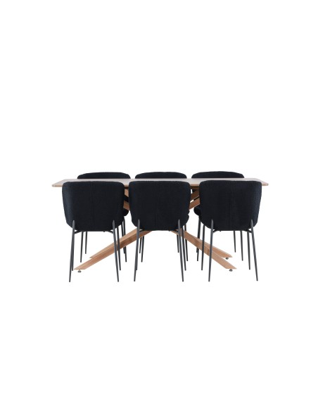 Matgrupp Piazza med Modesto matstolar, 180 × 90 cm