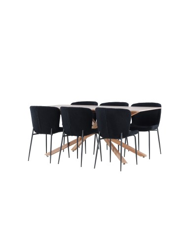 Matgrupp Piazza med Modesto matstolar, 180 × 90 cm