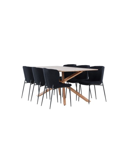 Matgrupp Piazza med Modesto matstolar, 180 × 90 cm