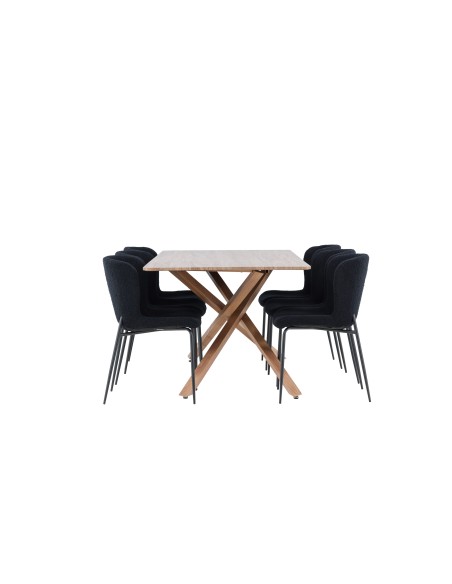 Matgrupp Piazza med Modesto matstolar, 180 × 90 cm