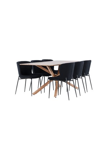 Matgrupp Piazza med Modesto matstolar, 180 × 90 cm