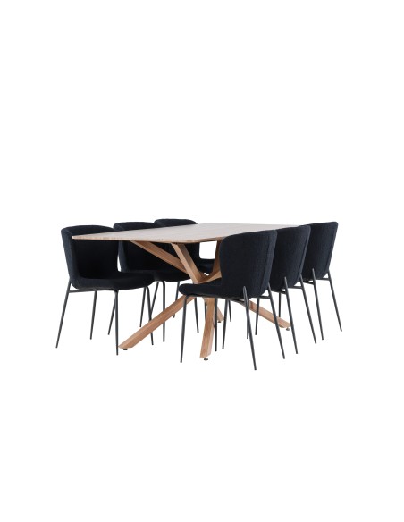 Matgrupp Piazza med Modesto matstolar, 180 × 90 cm