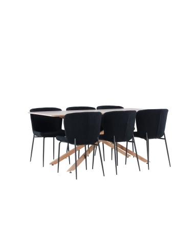 Matgrupp Piazza med Modesto matstolar, 180 × 90 cm