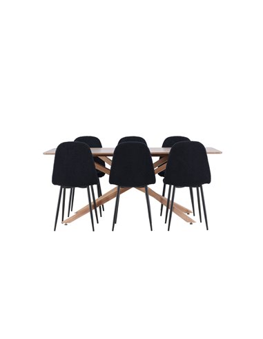 Matgrupp Piazza med Polar matstolar, 180 × 90 cm