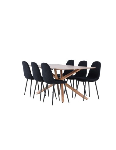 Matgrupp Piazza med Polar matstolar, 180 × 90 cm