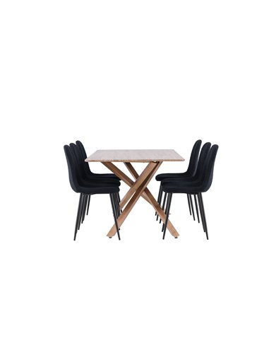 Matgrupp Piazza med Polar matstolar, 180 × 90 cm