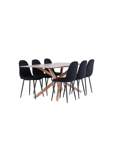 Matgrupp Piazza med Polar matstolar, 180 × 90 cm