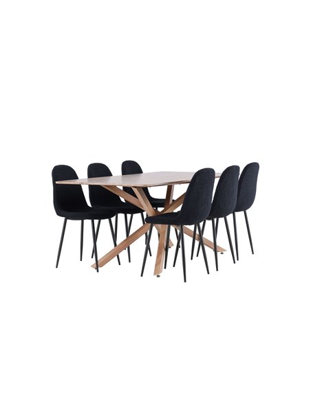 Matgrupp Piazza med Polar matstolar, 180 × 90 cm
