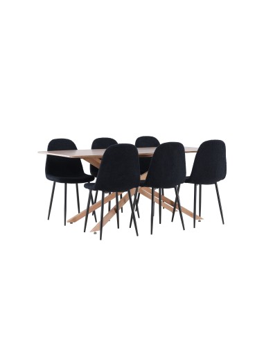 Matgrupp Piazza med Polar matstolar, 180 × 90 cm