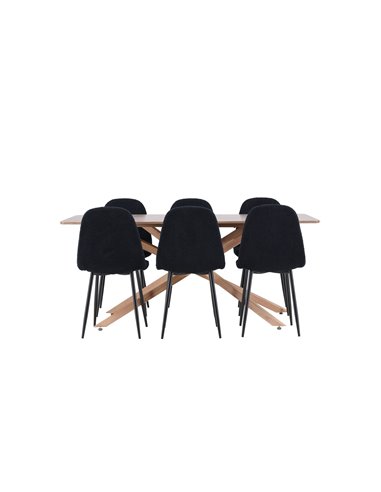 Matgrupp Piazza med Polar matstolar, 180 × 90 cm