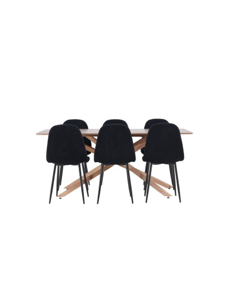 Matgrupp Piazza med Polar matstolar, 180 × 90 cm