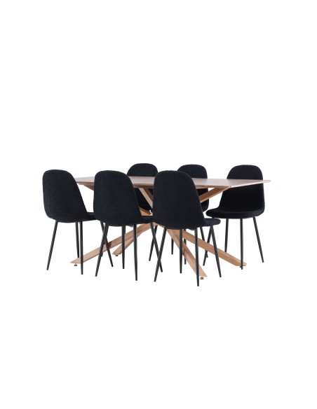 Matgrupp Piazza med Polar matstolar, 180 × 90 cm