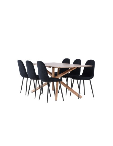 Matgrupp Piazza med Polar matstolar, 180 × 90 cm