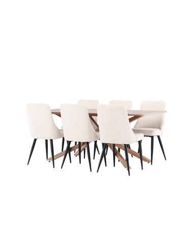Matgrupp Piazza med Leone matstolar, 180 × 90 cm