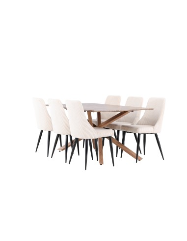 Matgrupp Piazza med Leone matstolar, 180 × 90 cm