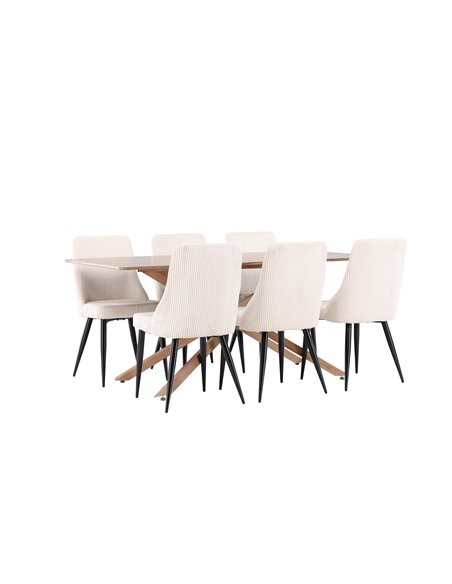 Matgrupp Piazza med Leone matstolar, 180 × 90 cm