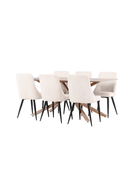 Matgrupp Piazza med Leone matstolar, 180 × 90 cm