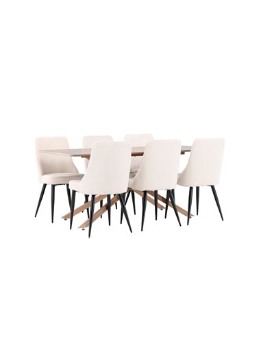 Matgrupp Piazza med Leone matstolar, 180 × 90 cm