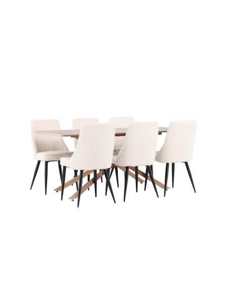 Matgrupp Piazza med Leone matstolar, 180 × 90 cm