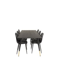 Matgrupp Dipp med Polar matstolar, 180 × 90 cm