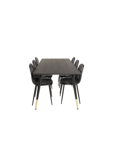 Matgrupp Dipp med Polar matstolar, 180 × 90 cm