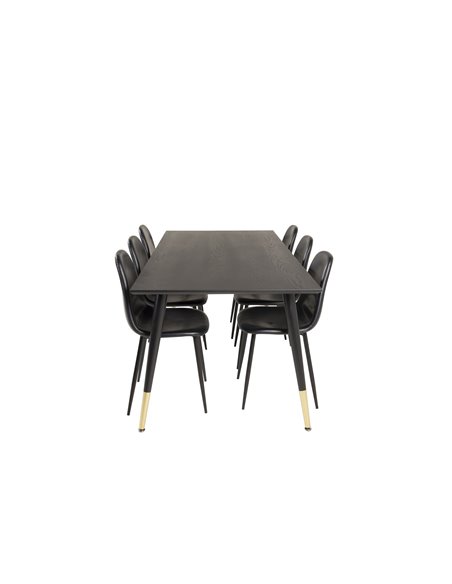 Matgrupp Dipp med Polar matstolar, 180 × 90 cm