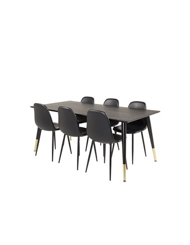 Matgrupp Dipp med Polar matstolar, 180 × 90 cm