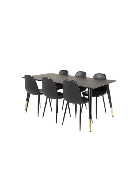 Matgrupp Dipp med Polar matstolar, 180 × 90 cm
