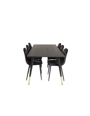 Matgrupp Dipp med Polar matstolar, 180 × 90 cm