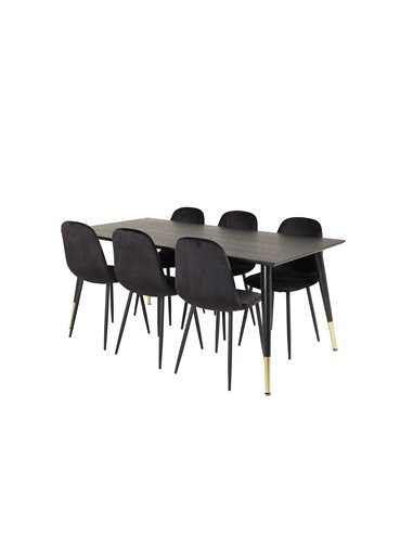 Matgrupp Dipp med Polar matstolar, 180 × 90 cm