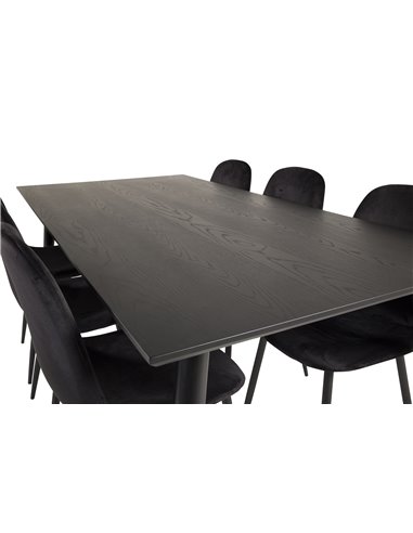 Matgrupp Dipp med Polar matstolar, 180 × 90 cm