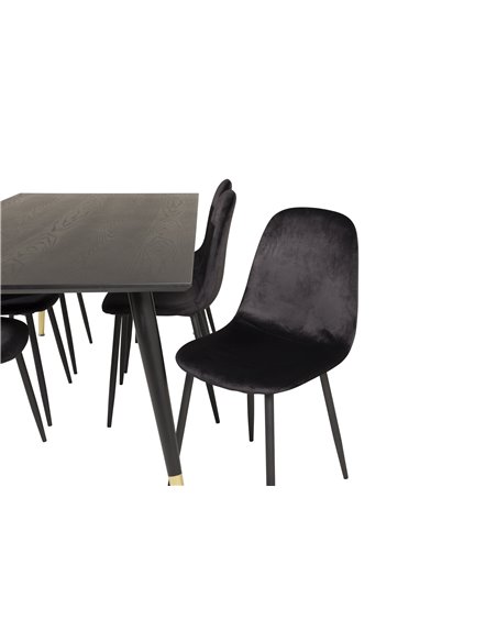 Matgrupp Dipp med Polar matstolar, 180 × 90 cm