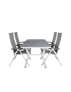 Matgrupp Virya med Albany matstolar, 160 × 90 cm
