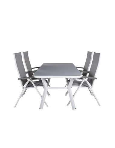 Matgrupp Virya med Albany matstolar, 160 × 90 cm