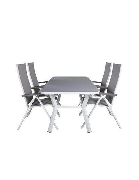 Matgrupp Virya med Albany matstolar, 160 × 90 cm