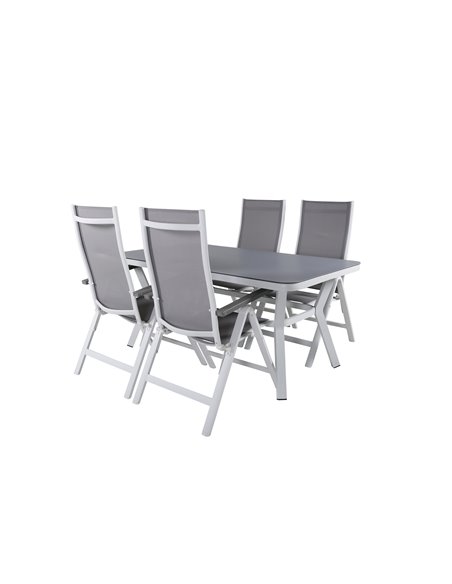 Matgrupp Virya med Albany matstolar, 160 × 90 cm