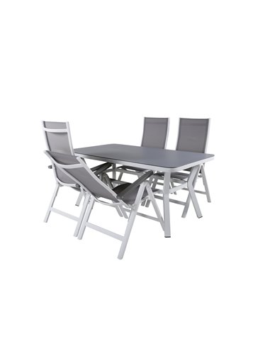 Matgrupp Virya med Albany matstolar, 160 × 90 cm