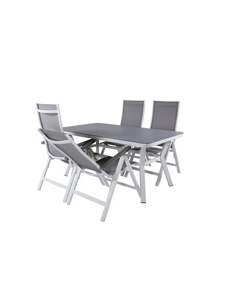 Matgrupp Virya med Albany matstolar, 160 × 90 cm