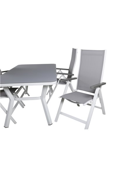 Matgrupp Virya med Albany matstolar, 160 × 90 cm