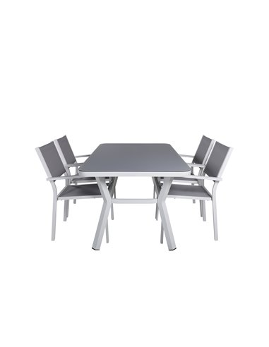 Matgrupp Virya med Copacabana matstolar, 160 × 90 cm