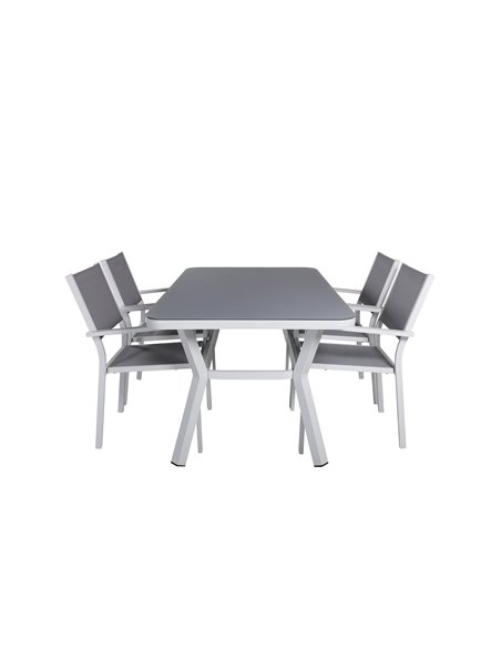 Matgrupp Virya med Copacabana matstolar, 160 × 90 cm