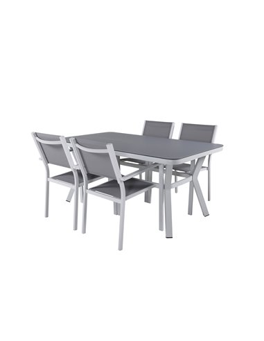 Matgrupp Virya med Copacabana matstolar, 160 × 90 cm