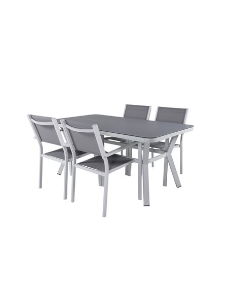 Matgrupp Virya med Copacabana matstolar, 160 × 90 cm