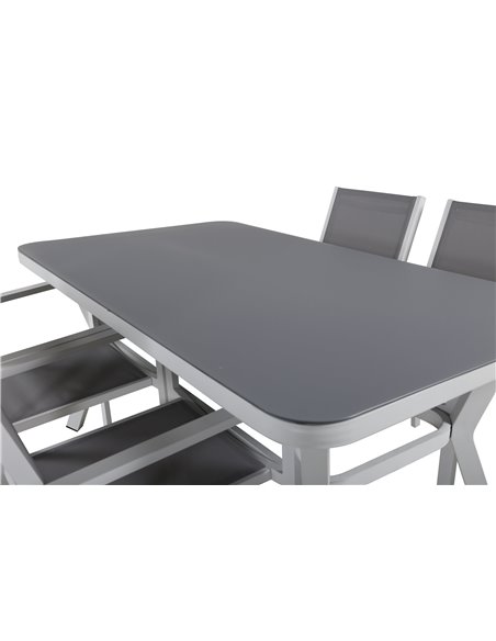 Matgrupp Virya med Copacabana matstolar, 160 × 90 cm